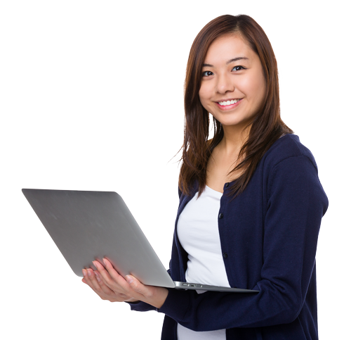 women holding laptop